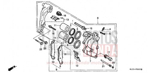 FRONT BRAKE CALIPER CR500RM de 1991